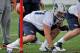 NASHVILLE, TN - MAY 16: First round pick Taylor Lewan #77 works out during the Tennessee Titans rookie minicamp on May 16, 2014 in Nashville, Tennessee. (Photo by Frederick Breedon/Getty Images)