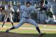 Rice starting pitcher Zech Lemond throws in the first inning of Rice's game against Oregon during an NCAA college baseball regional tournament game in Eugene, Ore., on Monday, June 3, 2013. (AP Photo/Brian Davies)