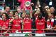 LONDON, ENGLAND - MAY 17: Winning goalscorer Aaron Ramsey of Arsenal (C) lifts the trophy in celebration after the FA Cup with Budweiser Final match between Arsenal and Hull City at Wembley Stadium on May 17, 2014 in London, England. (Photo by Clive Mason/Getty Images)
