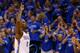 OKLAHOMA CITY, OK - MAY 25: Serge Ibaka #9 of the Oklahoma City Thunder reacts as he leaves the court in the second half against the San Antonio Spurs during Game Three of the Western Conference Finals of the 2014 NBA Playoffs at Chesapeake Energy Arena on May 25, 2014 in Oklahoma City, Oklahoma. (Photo by Ronald Martinez/Getty Images)