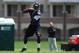 BALTIMORE, MD - MAY 17: Running back Lorenzo Taliaferro #34 of the Baltimore Ravens participates in the Baltimore Ravens Rookie Minicamp on May 17, 2014 in Baltimore, Maryland. (Photo by Larry French/Getty Images)