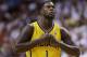 Indiana Pacers guard Lance Stephenson gestures during the second half of Game 3 in the NBA basketball Eastern Conference finals playoff series against the Miami Heat, Saturday, May 24, 2014, in Miami. (AP Photo/Lynne Sladky)