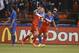 May 27, 2014; San Francisco, CA, USA; United States forward Aron Johannsson (9) celebrates after scoring a goal as defender Matt Besler (5) looks on against Azerbaijan during the second half at Candlestick Park. Mandatory Credit: Kyle Terada-USA TODAY Sports
