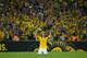 RIO DE JANEIRO, BRAZIL - JUNE 30: David Luiz of Brazil celebrates at the end of the FIFA Confederations Cup Brazil 2013 Final match between Brazil and Spain at Maracana on June 30, 2013 in Rio de Janeiro, Brazil. (Photo by Laurence Griffiths/Getty Images)