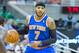Mar 31, 2014; Salt Lake City, UT, USA; New York Knicks forward Carmelo Anthony (7) dribbles the ball during the first quarter against the Utah Jazz at EnergySolutions Arena. Mandatory Credit: Russ Isabella-USA TODAY Sports