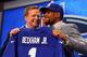 NEW YORK, NY - MAY 08: Odell Beckham Jr of the LSU Tigers poses with NFL Commissioner Roger Goodell after he was picked #12 overall by the New York Giants during the first round of the 2014 NFL Draft at Radio City Music Hall on May 8, 2014 in New York City. (Photo by Elsa/Getty Images)