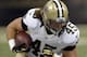 New Orleans Saints fullback Jed Collins (45) carries in the first half of an NFL football game against the Arizona Cardinals in New Orleans, Sunday, Sept. 22, 2013. (AP Photo/Bill Feig)
