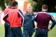 VALE DO LOBO, ALGARVE, PORTUGAL - MAY 21: Manager Roy Hodgson talks to the players during a training session at the England pre-World Cup Training Camp at the Vale Do Lobo Resort on May 21, 2014 in Vale Do Lobo, Algarve, Portugal. (Photo by Richard Heathcote/Getty Images)