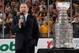 BOSTON, MA - JUNE 24: NHL commissioner Gary Bettman speaks to the crowd before presenting the Stanley Cup trophy to the Chicago Blackhawks after they defeated the Boston Bruins 3-2 in Game Six of the 2013 Stanley Cup Final at TD Garden on June 24, 2013 in Boston, Massachusetts. The Chicago Blackhawks won the series 4-2 to win the Stanley Cup. (Photo by Dave Sandford/NHLI via Getty Images)