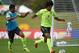 TERESOPOLIS, BRAZIL - MAY 29: Paulinho (L) and Dante take part in a training session of the Brazilian national football team at the squad's Granja Comary training complex, in Teresopolis, 90 km from downtown Rio de Janeiro on May 29, 2014 in Teresopolis, Brazil. (Photo by Buda Mendes/Getty Images)