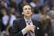 Los Angeles Clippers coach Vinny Del Negro watches the first half of Game 6 in a first-round NBA basketball playoff series against the Memphis Grizzlies in Memphis, Tenn., Friday, May 3, 2013. (AP Photo/Danny Johnston)