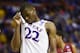 Mar 23, 2014; St. Louis, MO, USA; Kansas Jayhawks guard Andrew Wiggins (22) reacts against the Stanford Cardinal during the second half in the third round of the 2014 NCAA Men's Basketball Championship at Scottrade Center. Mandatory Credit: Scott Rovak-USA TODAY Sports