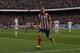 Atletico's Koke celebrates his goal during a Spanish La Liga soccer match between Atletico de Madrid and Real Madrid at the Vicente Calderon stadium in Madrid, Spain, Sunday, March 2, 2014. (AP Photo/Gabriel Pecot)