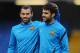LONDON, ENGLAND - APRIL 17: Javier Mascherano (L) and Cesc Fabregas of Barcelona share a moment during a training session ahead of their UEFA Champions League semi-final first leg match against Chelsea at Stamford Bridge on April 17, 2012 in London, England. (Photo by Mike Hewitt/Getty Images)