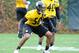 Steelers 2014 first-round draft pick Ryan Shazier worked with the first-team defense in OTAs; however, this doesn't mean the starting inside linebacker job is his already.