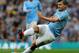 Manchester City's Sergio Aguero during the English Premier League soccer match between Manchester City and West Ham United at the Etihad Stadium, Manchester, England, Sunday, May 11, 2014. (AP Photo/Rui Vieira)
