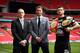 LONDON, ENGLAND - MAY 29: Promoter Eddie Hearn stands inbetween Carl Froch and George Groves as they go head to head during a press conference to announce the upcoming WBA & IBF Super Middleweight World Championship fight between Carl Froch and George Groves at Wembley Stadium on May 29, 2014 in London, England. (Photo by Jordan Mansfield/Getty Images)