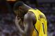 Indiana Pacers guard Lance Stephenson (1) during the second half Game 6 in the NBA basketball playoffs Eastern Conference finals against the Miami Heat, Friday, May 30, 2014, in Miami. (AP Photo/Lynne Sladky)