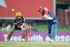 PRETORIA, SOUTH AFRCA - OCTOBER 13: Virender Sehwag (R) of the Daredevils bats as wicketkeeper Manvinder Bisla looks on during the Karbonn Smart CLT20 Group A match between Kolkata Knight Riders (IPL) and Delhi Daredevils (IPL) at SuperSport Park on October 13, 2012 in Pretoria, South Africa. (Photo by Lee Warren/Gallo Images/Getty Images)