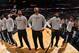 SAN ANTONIO, TX - MARCH 6: The Miami Heat before a game against the San Antonio Spurs at the AT&T Center March 6, 2014 in San Antonio, Texas. NOTE TO USER: User expressly acknowledges and agrees that, by downloading and or using this photograph, User is consenting to the terms and conditions of the Getty Images License Agreement. Mandatory Copyright Notice: Copyright 2014 NBAE (Photo by Jesse D. Garrabrant/NBAE via Getty Images)