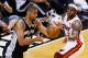 MIAMI, FL - JUNE 20: Tim Duncan #21 of the San Antonio Spurs with the ball against LeBron James #6 of the Miami Heat in the first half during Game Seven of the 2013 NBA Finals at AmericanAirlines Arena on June 20, 2013 in Miami, Florida. NOTE TO USER: User expressly acknowledges and agrees that, by downloading and or using this photograph, User is consenting to the terms and conditions of the Getty Images License Agreement. (Photo by Kevin C. Cox/Getty Images)