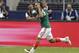Mexico's Luis Montes celebrates after scoring against Ecuador in the first half of a friendly soccer match, Saturday, May 31, 2014, in Arlington, Texas. (AP Photo/Tony Gutierrez)