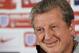 England's soccer team manager Roy Hodgson smiles at a press conference near Watford, England, Thursday, May 29, 2014. England will play Peru in an international friendly soccer match at Wembley Stadium on Friday. (AP Photo/Kirsty Wigglesworth)