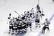 Los Angeles Kings celebrate after defeating Chicago Blackhawks 5-2 in the overtime period in Game 7 of the Western Conference finals in the NHL hockey Stanley Cup playoffs Sunday, June 1, 2014, in Chicago. (AP Photo/Charles Rex Arbogast)