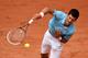 PARIS, FRANCE - MAY 30: Novak Djokovic of Serbia serves during his men's singles match against Marin Cilic of Croatia on day six of the French Open at Roland Garros on May 30, 2014 in Paris, France. (Photo by Matthias Hangst/Getty Images)