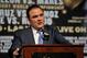 LAS VEGAS, NV - MAY 01: CEO of Golden Boy Promotions Richard Schaefer introduces the final news conference for the bout between Floyd Mayweather Jr. and Robert Guerrero at the MGM Grand Hotel/Casino on May 1, 2013 in Las Vegas, Nevada. Mayweather will defend his WBC welterweight title against Guerrero. (Photo by Jeff Bottari/Getty Images)