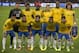 FILE - In this Oct. 15, 2013 file photo, Brazil soccer team poses prior to the start their international friendly soccer match against Zambia at the Bird's Nest national stadium in Beijing, China. Background from left: Diego Cavalier, Paulinho, Ramires, Lucas, Anderson Dede, and David Luiz. Foreground from left: Neymar, Dani Alves, Alexandre Pato, Lucas Moura and Maxwell. (AP Photo/Ng Han Guan, File)