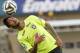 Brazil's Neymar practices during a training session at the Serra Dourada stadium in Goiania, Brazil, Monday, June 2, 2014. Brazil will face Panama on Tuesday in preparation for the World Cup soccer tournament that starts on 12 June. (AP Photo/Andre Penner)