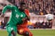 Belgium's Christian Benteke, back, challenges Ivory Coast's Serge Aurier during a friendly soccer match at the King Baudouin stadium in Brussels on Wednesday March 5, 2014. (AP Photo/Geert Vanden Wijngaert)
