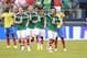 May 31, 2014; Arlington, TX, USA; Mexico midfielder Luis Montes (20) celebrates scoring a goal in the first half against Ecuador during a soccer friendly at AT&T Stadium. Mandatory Credit: Tim Heitman-USA TODAY Sports