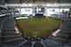 Milwaukee Brewers radio announcer Bob Uecker speaks on the field during a ceremony Friday, April 25, 2014, at Miller Park in Milwaukee. The statue of the Hall of Fame broadcaster was unveiled before the Brewer's game against the Chicago Cubs. (AP Photo/Morry Gash)