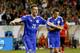 Bosnia-Herzegovina forward Izet Hajrovic celebrates after scoring against Mexico during the first half of an international friendly soccer match at Soldier Field in Chicago, Tuesday, June 3, 2014. (AP Photo/Kamil Krzaczynski)