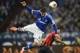 Schalke's Sead Kolasinac, left, and Berlin's Sami Allagui of Tunesia challenge for the ball during the German Bundesliga soccer match between FC Schalke 04 and Hertha BSC Berlin in Gelsenkirchen, Germany, Friday March 28, 2014. (AP Photo/Martin Meissner)