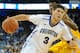 OMAHA, NE - NOVEMBER 8: Doug McDermott #3 of the Creighton Bluejays drives past Tyrel Hunt #0 of the Alcorn State Braves during their game at CenturyLink Center on November 8, 2013 in Omaha, Nebraska. (Photo by Eric Francis/Getty Images)