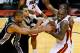 MIAMI, FL - JUNE 18: Tim Duncan #21 and Danny Green #4 of the San Antonio Spurs battle for the ball against LeBron James #6 and Dwyane Wade #3 of the Miami Heat in overtime during Game Six of the 2013 NBA Finals at AmericanAirlines Arena on June 18, 2013 in Miami, Florida. NOTE TO USER: User expressly acknowledges and agrees that, by downloading and or using this photograph, User is consenting to the terms and conditions of the Getty Images License Agreement. (Photo by Kevin C. Cox/Getty Images)