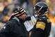 PITTSBURGH, PA - DECEMBER 30: Offensive co-ordinator Todd Haley talks to Ben Roethlisberger #7 of the Pittsburgh Steelers during their game against the Clevelend Browns at Heinz Field on December 30, 2012 in Pittsburgh, Pennsylvania. (Photo by Karl Walter/Getty Images)