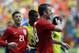England's Rickie Lambert (18) celebrates his goal against Ecuador in the second half of a friendly soccer match in Miami Gardens, Fla., Wednesday, June 4, 2014. The game ended a 2-2 tie. (AP Photo/Alan Diaz)