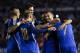 Argentina's Javier Mascherano, second right, celebrates with teammates after scoring against Trinidad and Tobago during their international friendly soccer match in Buenos Aires, Argentina, Wednesday, June 4, 2014. (AP Photo/Natacha Pisarenko)