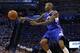 Los Angeles Clippers guard Jamal Crawford (11) passes in the second quarter of Game 2 of the Western Conference semifinal NBA basketball playoff series against the Oklahoma City Thunder in Oklahoma City, Wednesday, May 7, 2014. (AP Photo/Sue Ogrocki)