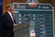 SECAUCUS, NJ - JUNE 5: Commissioner Allan H. Bud Selig speaks at the podium during the MLB First-Year Player Draft at the MLB Network Studio on June 5, 2014 in Secacucus, New Jersey. (Photo by Rich Schultz/Getty Images)