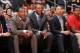 LOS ANGELES, CA - OCTOBER 18: Doc Rivers (C) of the Los Angeles Clippers sits with (L-R) assistant coach Kevin Eastman, Alvin Gentry, Tyronn Lue, and head athletic trainer Jasen Powell during their game against the Portland Trail Blazers at Staples Center on October 18, 2013 in Los Angeles, California. NOTE TO USER: User expressly acknowledges and agrees that, by downloading and/or using this Photograph, user is consenting to the terms and conditions of the Getty Images License Agreement. Mandatory Copyright Notice: Copyright 2013 NBAE (Photo by Evan Gole/NBAE via Getty Images)