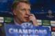 Manchester United's manager David Moyes speaks during a press conference at Old Trafford Stadium, Manchester, England, Monday, March 31, 2014. Manchester United will play Bayern Munich in a Champions League quarter final first leg soccer match on Tuesday. (AP Photo/Jon Super)