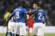 Italy forward Mario Balotelli, left, talks with his teammate defender Mattia De Sciglio during a friendly World Cup preparation soccer match between Italy and Luxembourg in Perugia, Italy, Wednesday, June 4, 2014. Italy opens its World Cup campaign against England in Group D on June 14 then faces Costa Rica on June 20 and Uruguay on June 24. (AP Photo/Luca Bruno)