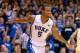 DURHAM, NC - JANUARY 07: Rodney Hood #5 of the Duke Blue Devils reacts after making a three-point basket against the Georgia Tech Yellow Jackets during their game at Cameron Indoor Stadium on January 7, 2014 in Durham, North Carolina. Duke won 79-57. (Photo by Grant Halverson/Getty Images)