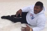 Puig Discovers Snow! And Loves It!