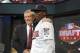 Commissioner Bud Selig, left, poses with shortstop Nick Gordon from Olympia High School in Windemere, Florida at the 2014 MLB baseball draft Thursday, June 5, 2014, in Secaucus, N.J. Gordon was drafted by the Minnesota Twins with the fifth selection. (AP Photo/Bill Kostroun)